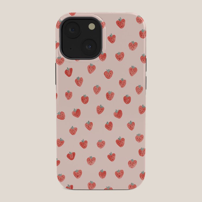 Strawberries on Pink iPhone Case