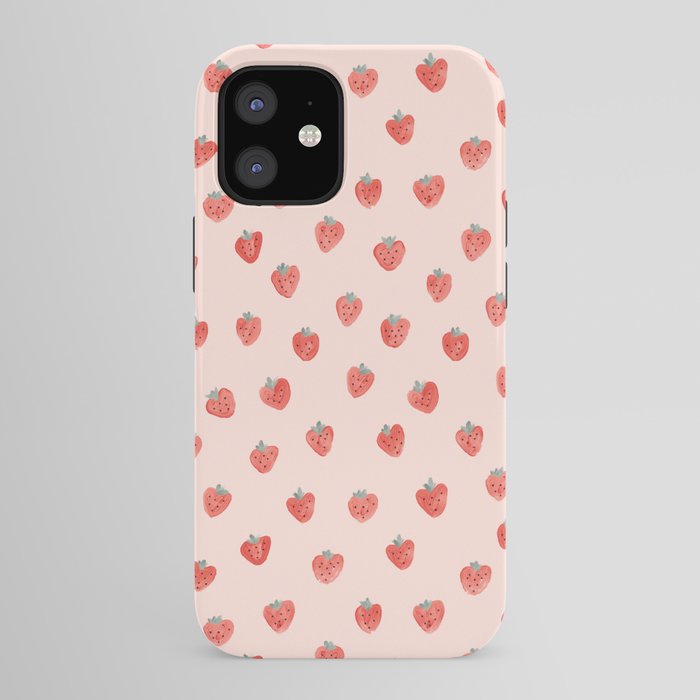 Strawberries on Pink iPhone Case