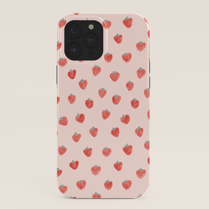 Strawberries on Pink iPhone Case