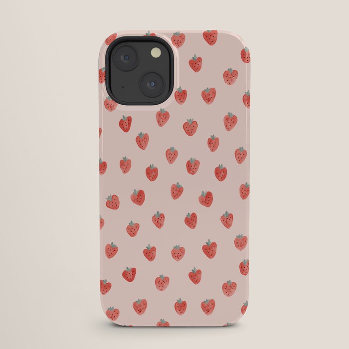 Strawberries on Pink iPhone Case