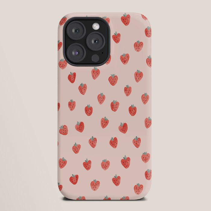 Strawberries on Pink iPhone Case