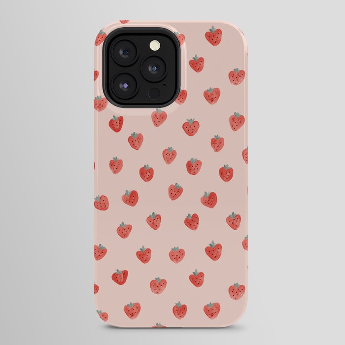 Strawberries on Pink iPhone Case