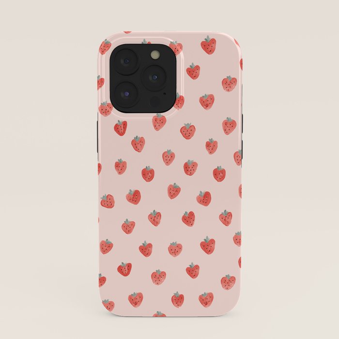Strawberries on Pink iPhone Case