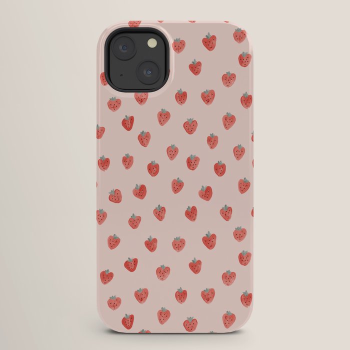 Strawberries on Pink iPhone Case