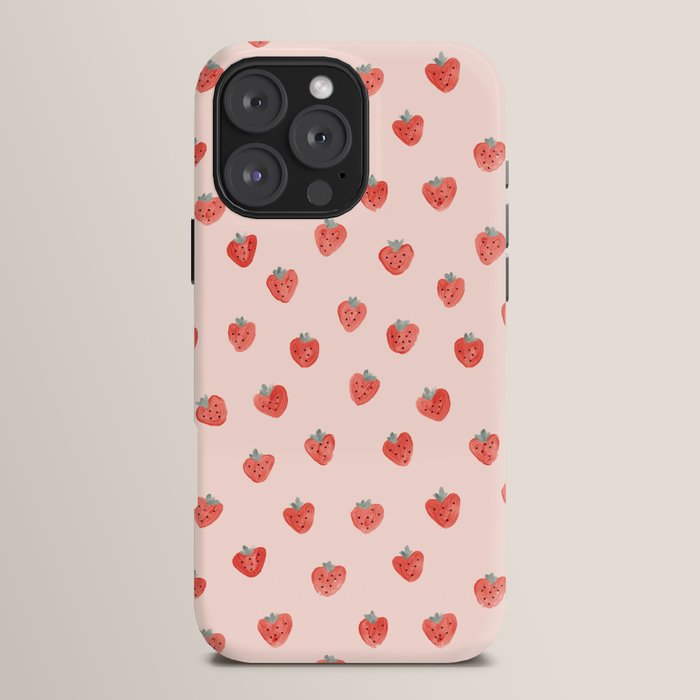 Strawberries on Pink iPhone Case