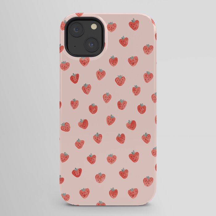 Strawberries on Pink iPhone Case
