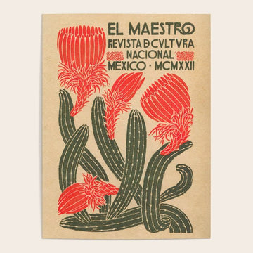 Mexico, Cactus Vintage Wall Art Poster