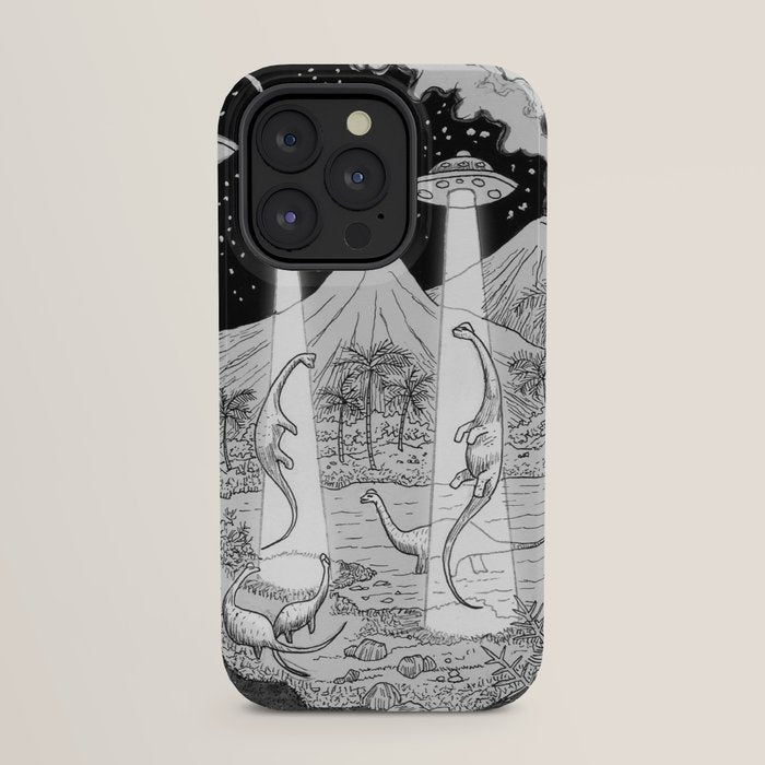 Dino abduction iPhone Case