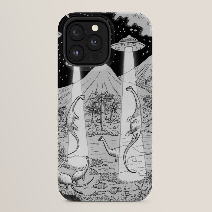 Dino abduction iPhone Case