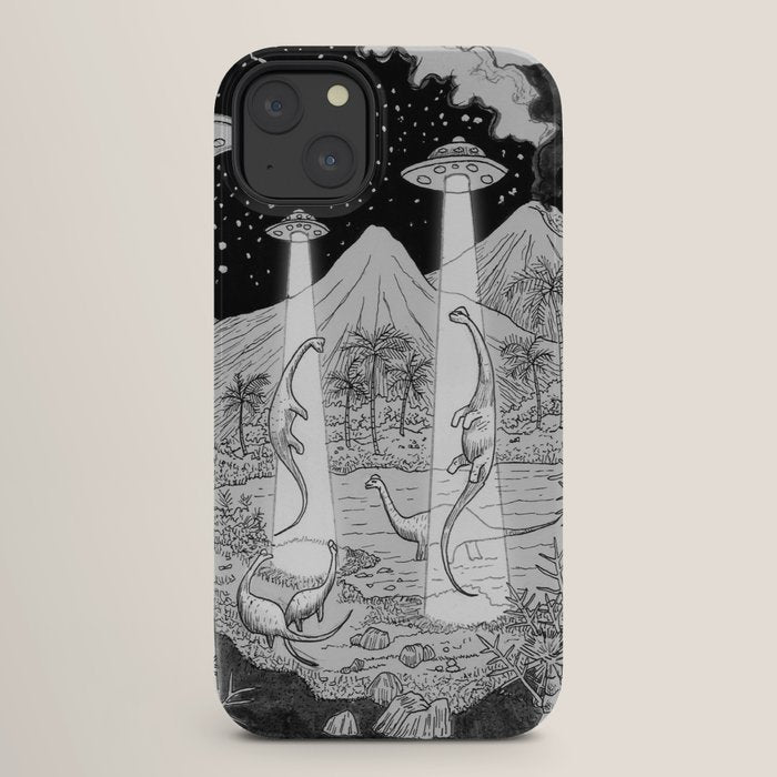 Dino abduction iPhone Case