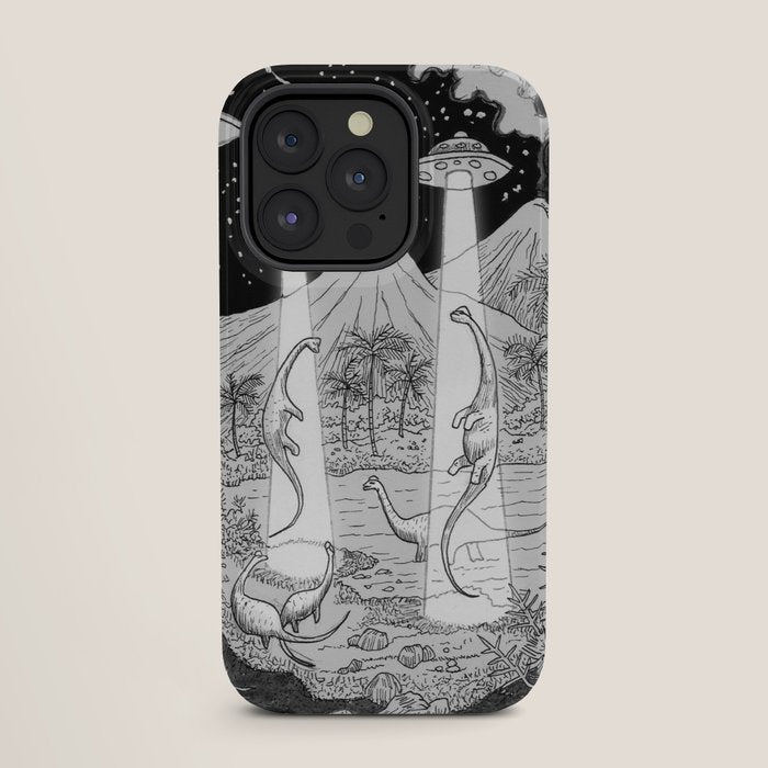 Dino abduction iPhone Case