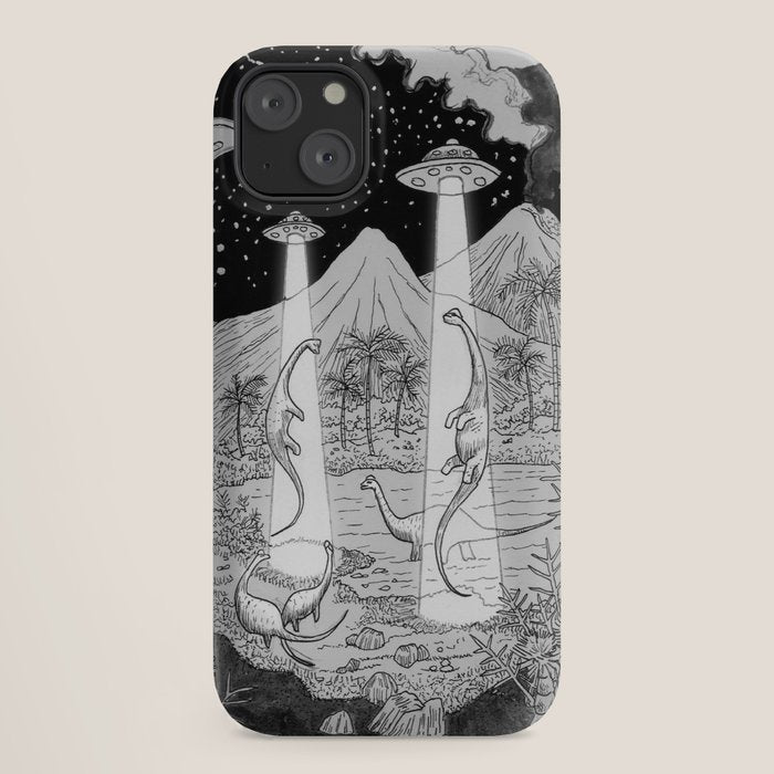 Dino abduction iPhone Case