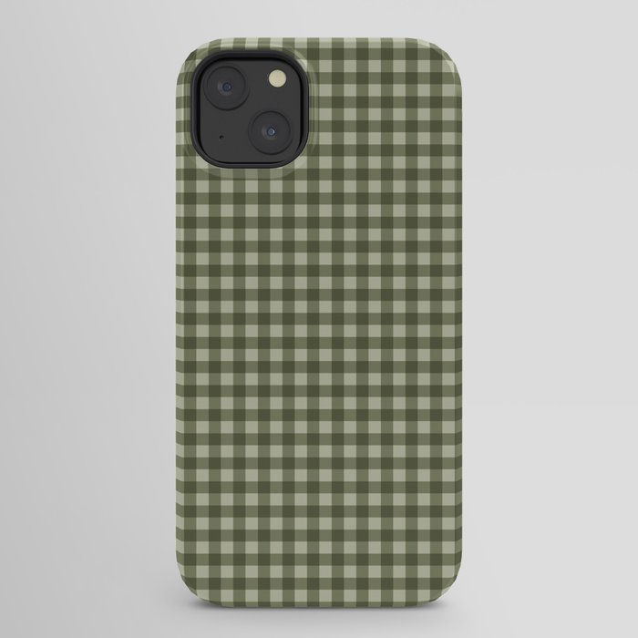 Gingham Plaid Pattern - Natural Green iPhone Case