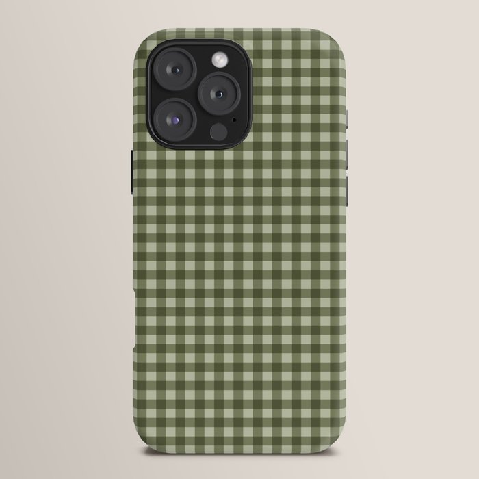 Gingham Plaid Pattern - Natural Green iPhone Case