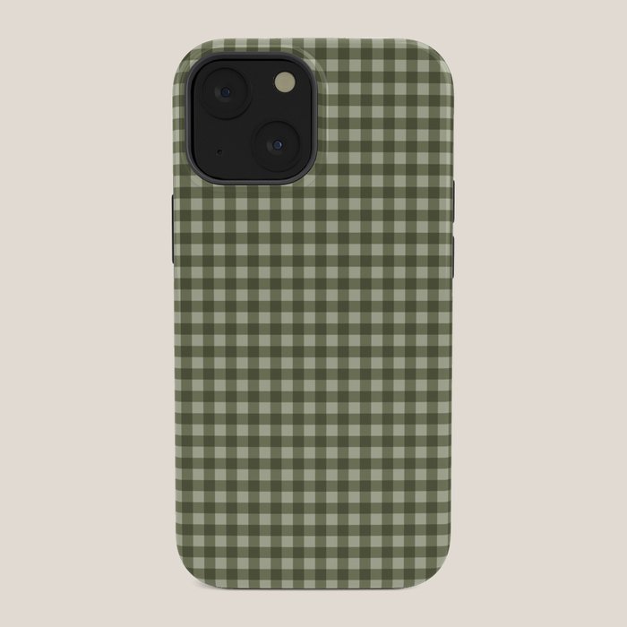 Gingham Plaid Pattern - Natural Green iPhone Case