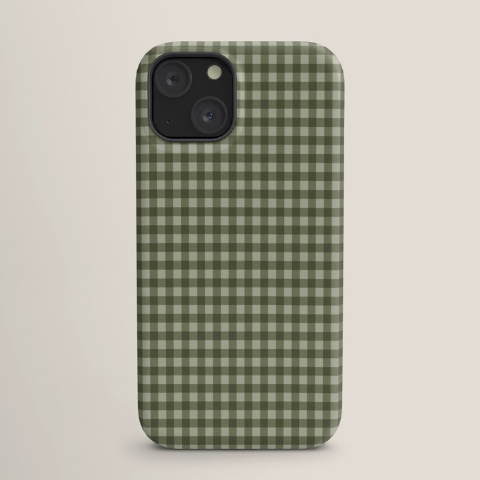 Gingham Plaid Pattern - Natural Green iPhone Case