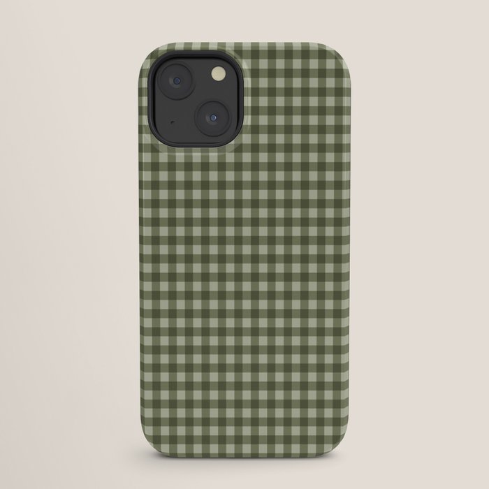 Gingham Plaid Pattern - Natural Green iPhone Case