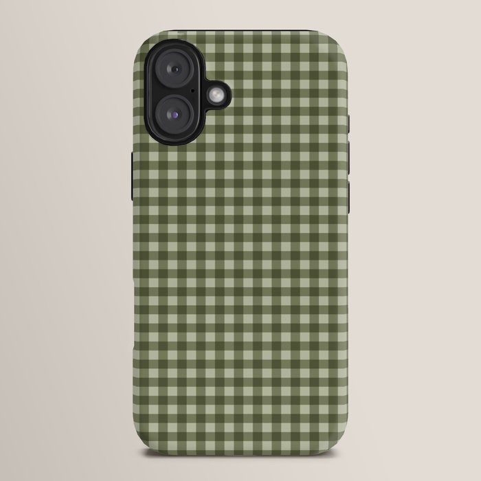Gingham Plaid Pattern - Natural Green iPhone Case