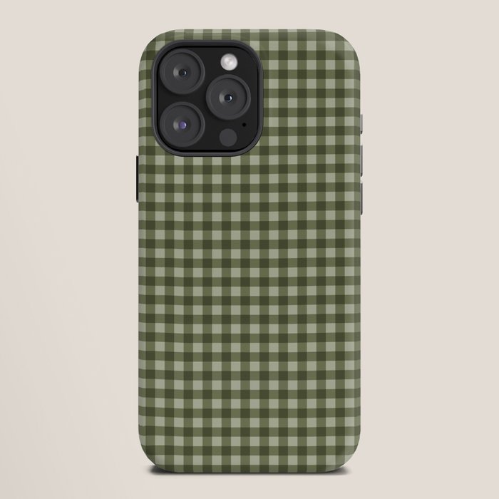 Gingham Plaid Pattern - Natural Green iPhone Case