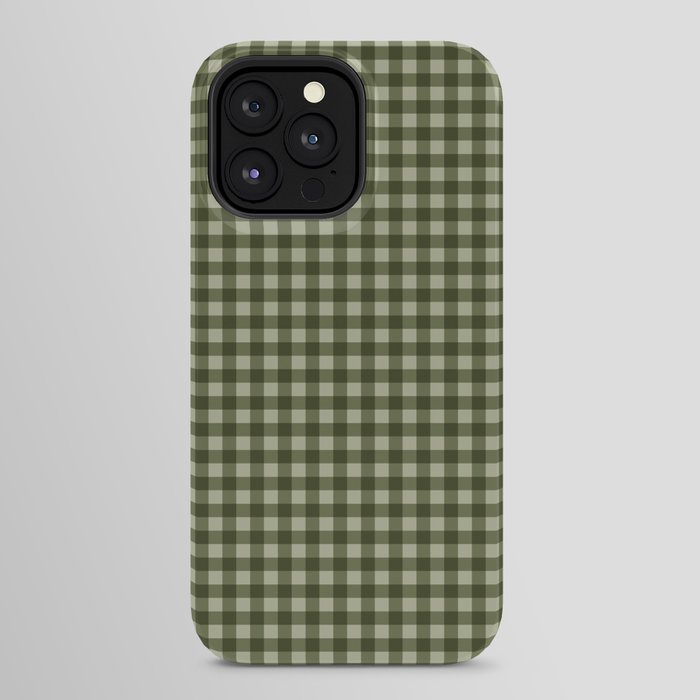 Gingham Plaid Pattern - Natural Green iPhone Case