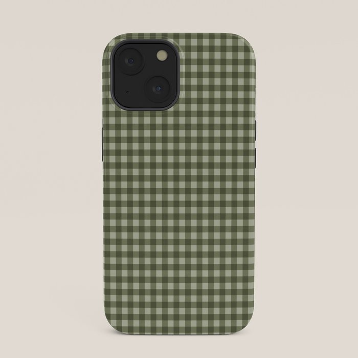 Gingham Plaid Pattern - Natural Green iPhone Case
