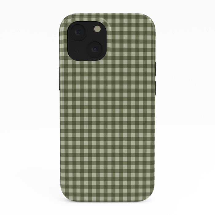 Gingham Plaid Pattern - Natural Green iPhone Case