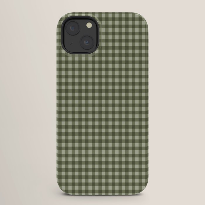 Gingham Plaid Pattern - Natural Green iPhone Case