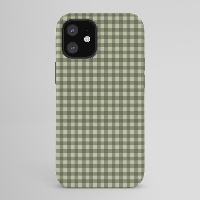 Gingham Plaid Pattern - Natural Green iPhone Case