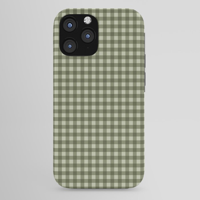Gingham Plaid Pattern - Natural Green iPhone Case