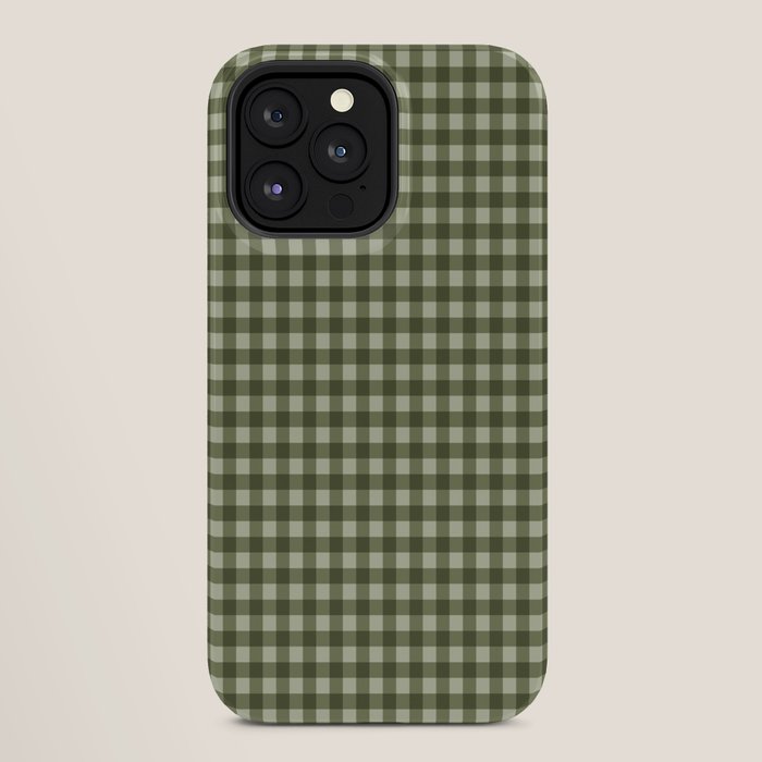 Gingham Plaid Pattern - Natural Green iPhone Case