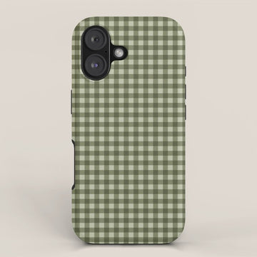 Gingham Plaid Pattern - Natural Green iPhone Case