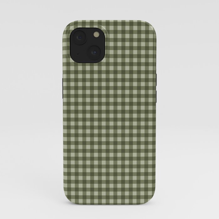 Gingham Plaid Pattern - Natural Green iPhone Case