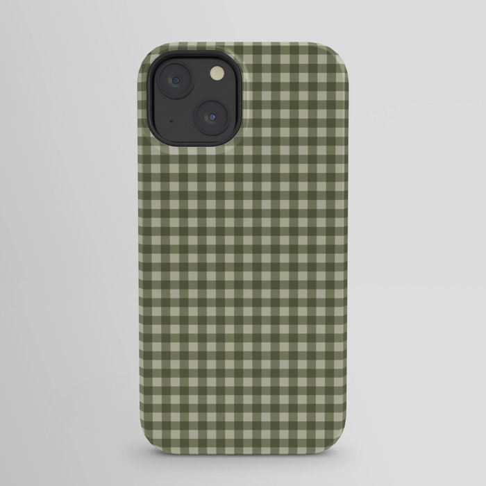 Gingham Plaid Pattern - Natural Green iPhone Case