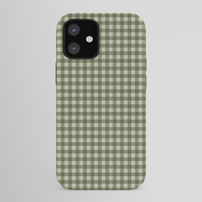 Gingham Plaid Pattern - Natural Green iPhone Case