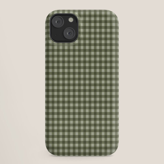 Gingham Plaid Pattern - Natural Green iPhone Case