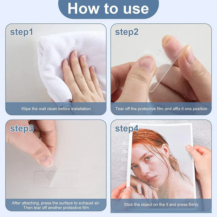 Reusable Waterproof Double Sided Adhesive Stickers (Buy 2 get 2 Free ) (60 Pcs In each Pack)