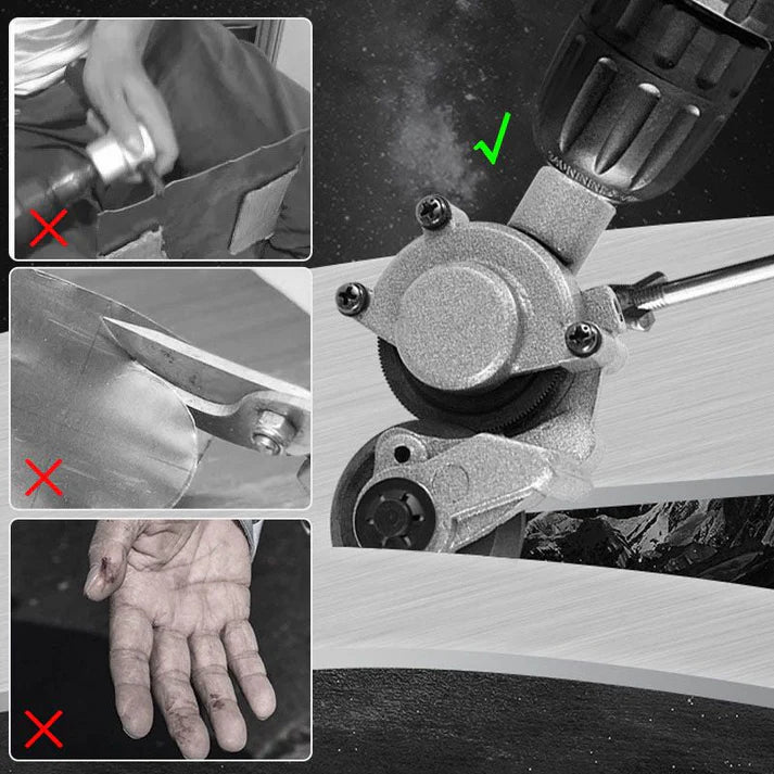 Electric drill with sheet metal cutter