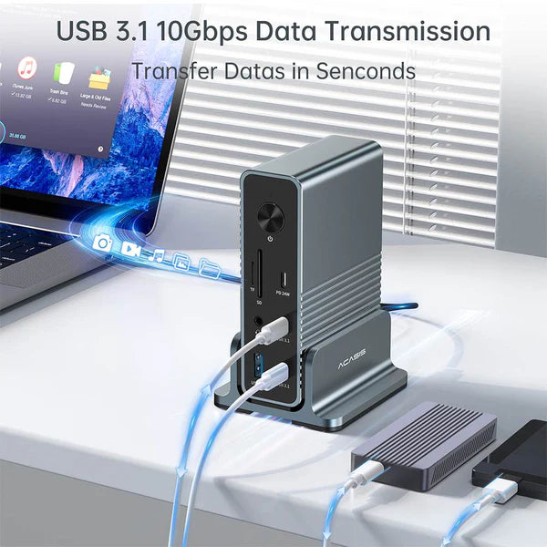 Acasis 15-in-1 4K 60Hz USB-C Desktop Docking Station for Laptop and PC