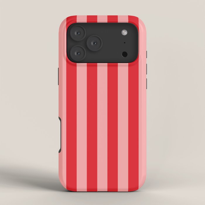 Bold Vertical Stripes Pattern (red/pink) iPhone Case