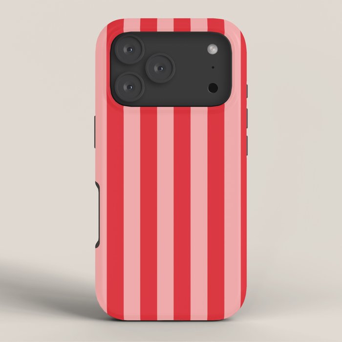 Bold Vertical Stripes Pattern (red/pink) iPhone Case