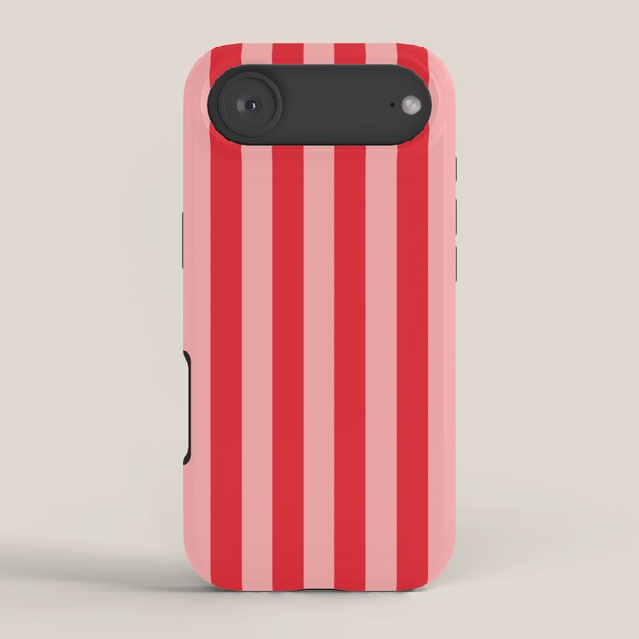 Bold Vertical Stripes Pattern (red/pink) iPhone Case