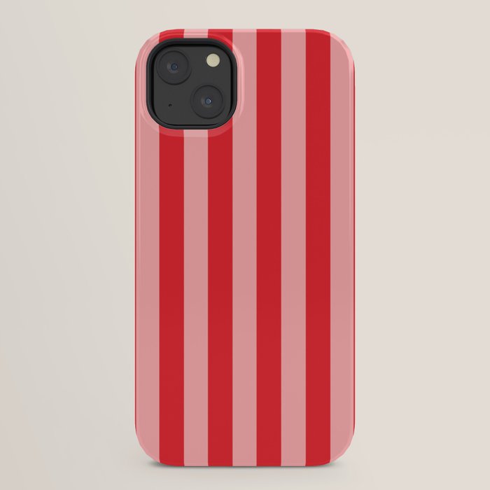 Bold Vertical Stripes Pattern (red/pink) iPhone Case