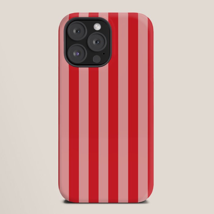 Bold Vertical Stripes Pattern (red/pink) iPhone Case