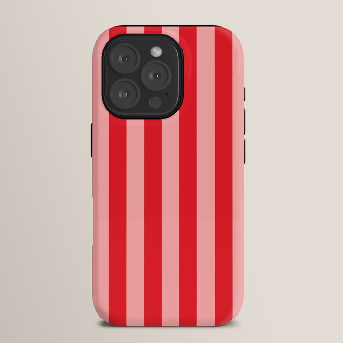 Bold Vertical Stripes Pattern (red/pink) iPhone Case
