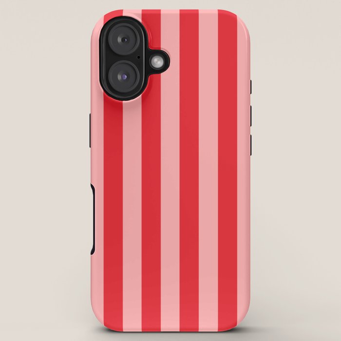 Bold Vertical Stripes Pattern (red/pink) iPhone Case
