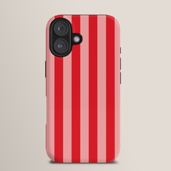 Bold Vertical Stripes Pattern (red/pink) iPhone Case