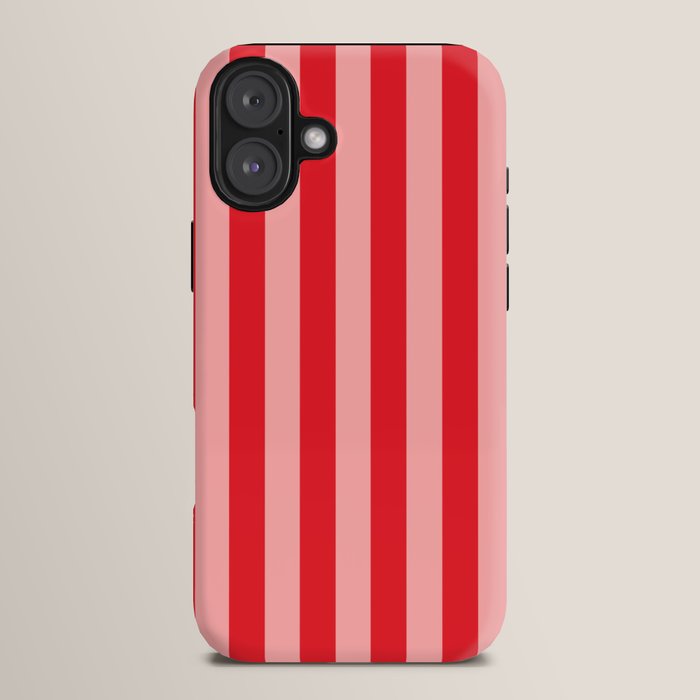 Bold Vertical Stripes Pattern (red/pink) iPhone Case
