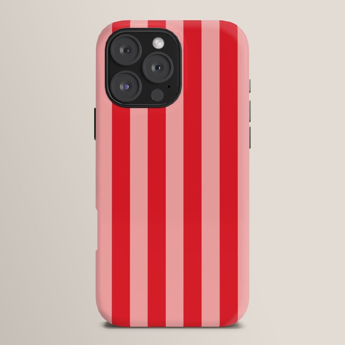 Bold Vertical Stripes Pattern (red/pink) iPhone Case
