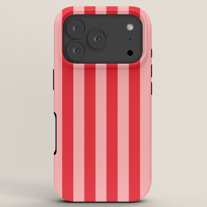 Bold Vertical Stripes Pattern (red/pink) iPhone Case