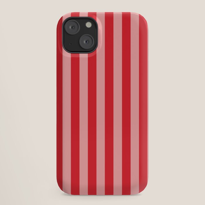 Bold Vertical Stripes Pattern (red/pink) iPhone Case